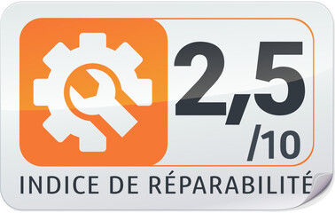 Sticker indice de réparabilité orange