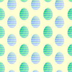 This is a seamless pattern of Easter eggs on a light background. Wrapping paper.