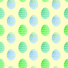 This is a seamless pattern of Easter eggs on a light background. Wrapping paper.