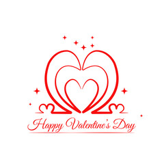 minimal line heart with sparkling shape and text for valentine's day on february event