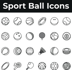 Sport ball game play icon set