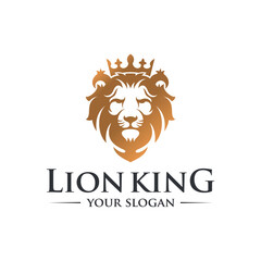 Luxury Golden Royal Lion King logo design inspiration