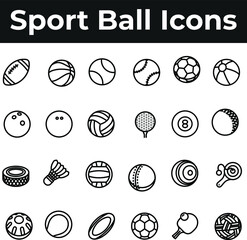 Sport ball game play icon set