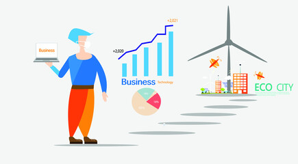 Fototapeta premium City of energy driving business