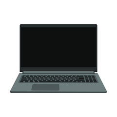 Modern frameless Laptop isolated on a white background Flat style illustration