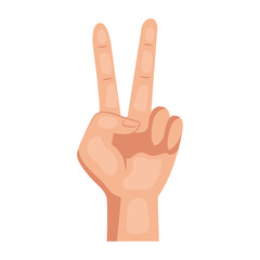 hand human two symbol signal icon vector illustration design