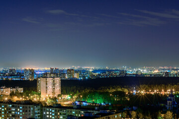 Fototapeta na wymiar Moscow at night in Yasenevo district