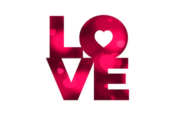 Love Sign for valentine's day on white background