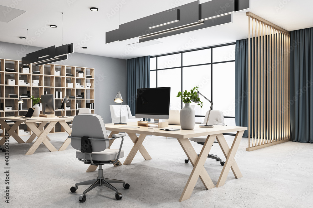 Wall mural modern in hipster style office interior