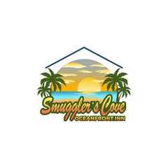 sunset logo design vector
