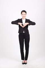 A young business woman in a suit 