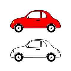 Fototapeta na wymiar Car vector icon on white background