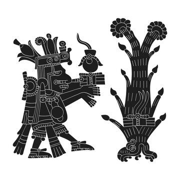 vector image with Aztec god Centeotl lord of maize for your project