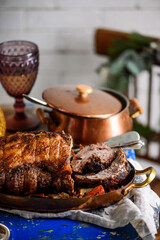 Pork roast with prunes..style rustic
