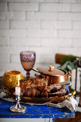Pork roast with prunes..style rustic