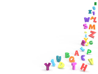 colorful letters background or frame for school. Color alphabet