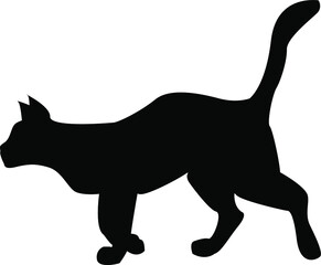 Cat sillhoute black cat vector for pattern, sites, background, icons, cards. 