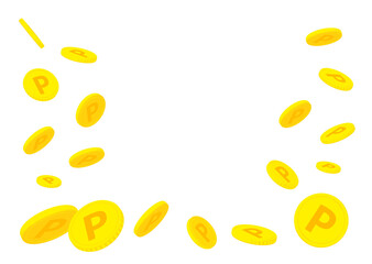 Gold coins explosion.Isolated on transparent background.