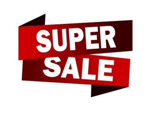 Super sale banner marker sign vector for sites, markets, shops. mega sale, special offer banner.