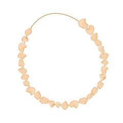 Stone age necklace from bones or teths, detailed in cartoon style isolated on white background stock vector illustration. Caveman jewelry, sharpen primitive tusk.