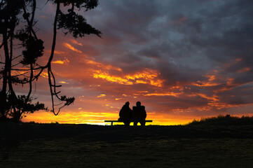 admiration du coucher de soleil