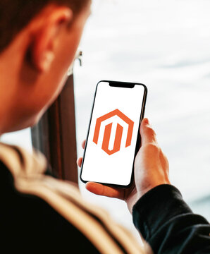 magento 2 on glossy realistic texture