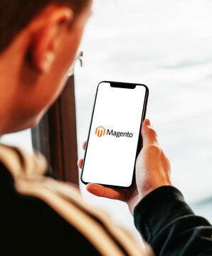 magento 1 on glossy realistic texture