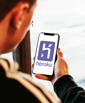 heroku on glossy realistic texture