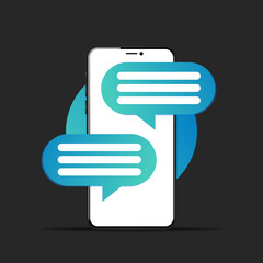 Chat window on phone screen vector