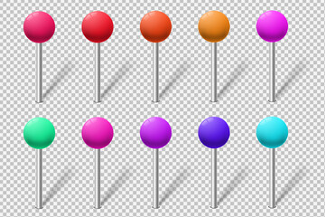 Set of colorful map markers