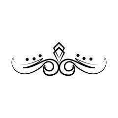 Naklejka premium decorative swirl with rhombus elements, line style