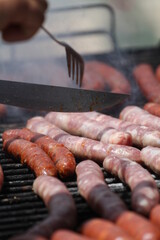 sausages on the grill