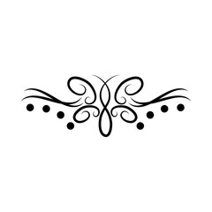 icon of vintage short swirl ornament, line style