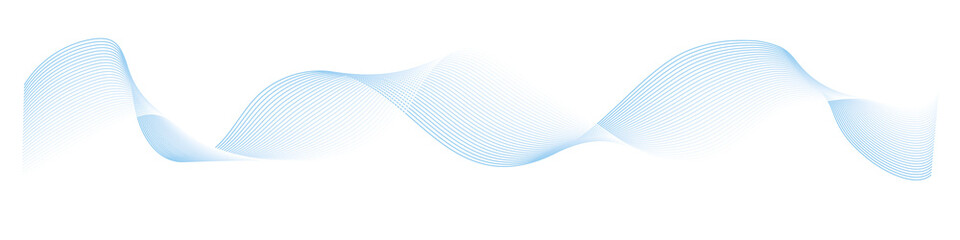 abstract vector blue wave melody lines on white background	
