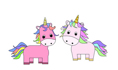 Obraz na płótnie Canvas cute unicorn cartoon character. Vector illustration