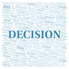Fototapeta premium Decision typography word cloud create with the text only