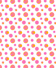 pattern with pink yellow balloons