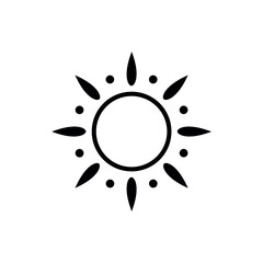 Vector set icons of sun. Vector emblems of sun.
