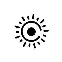 Vector set icons of sun. Vector emblems of sun.