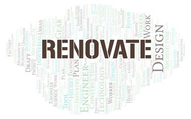 Fototapeta premium Renovate typography word cloud create with the text only