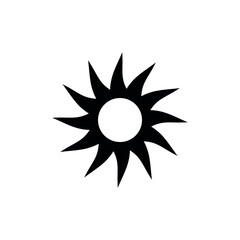 Vector set icons of sun. Vector emblems of sun.