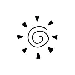 Vector set icons of sun. Vector emblems of sun.