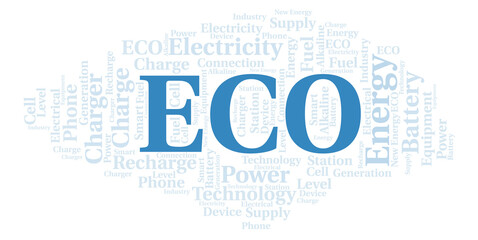 Obraz premium Eco typography word cloud create with the text only.