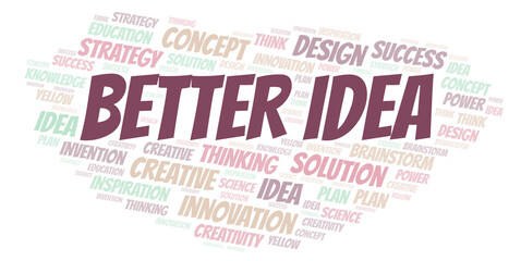 Better Idea typography word cloud create with the text only.