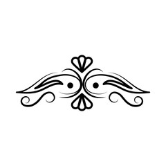 Fototapeta premium swirl divider with decorative elements, line style