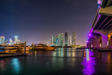 city skyline at night