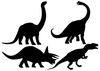 Dinosaurs diplodocus, brachiosaurus, triceratops, plateosaurus in the set.
