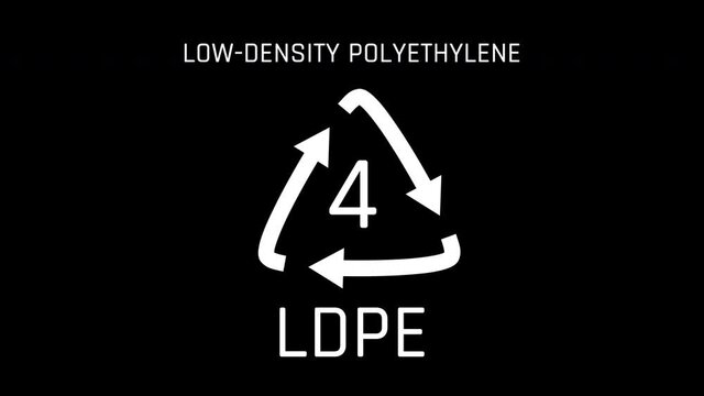 Low density polyethylene or LDPE Symbol or Sign or Number 3 Recycle Symbol Plastics Animation Seamless Loop