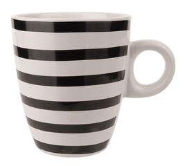 Black and white striped pattern mug or jug isolated on white background