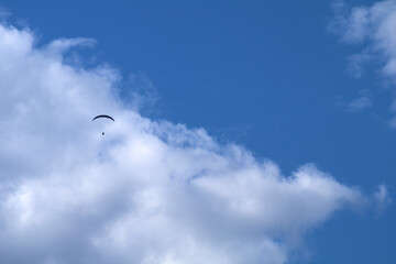 paragliding in the sky,fly, cloud,flying,paraglider,freedom,white, air,sport